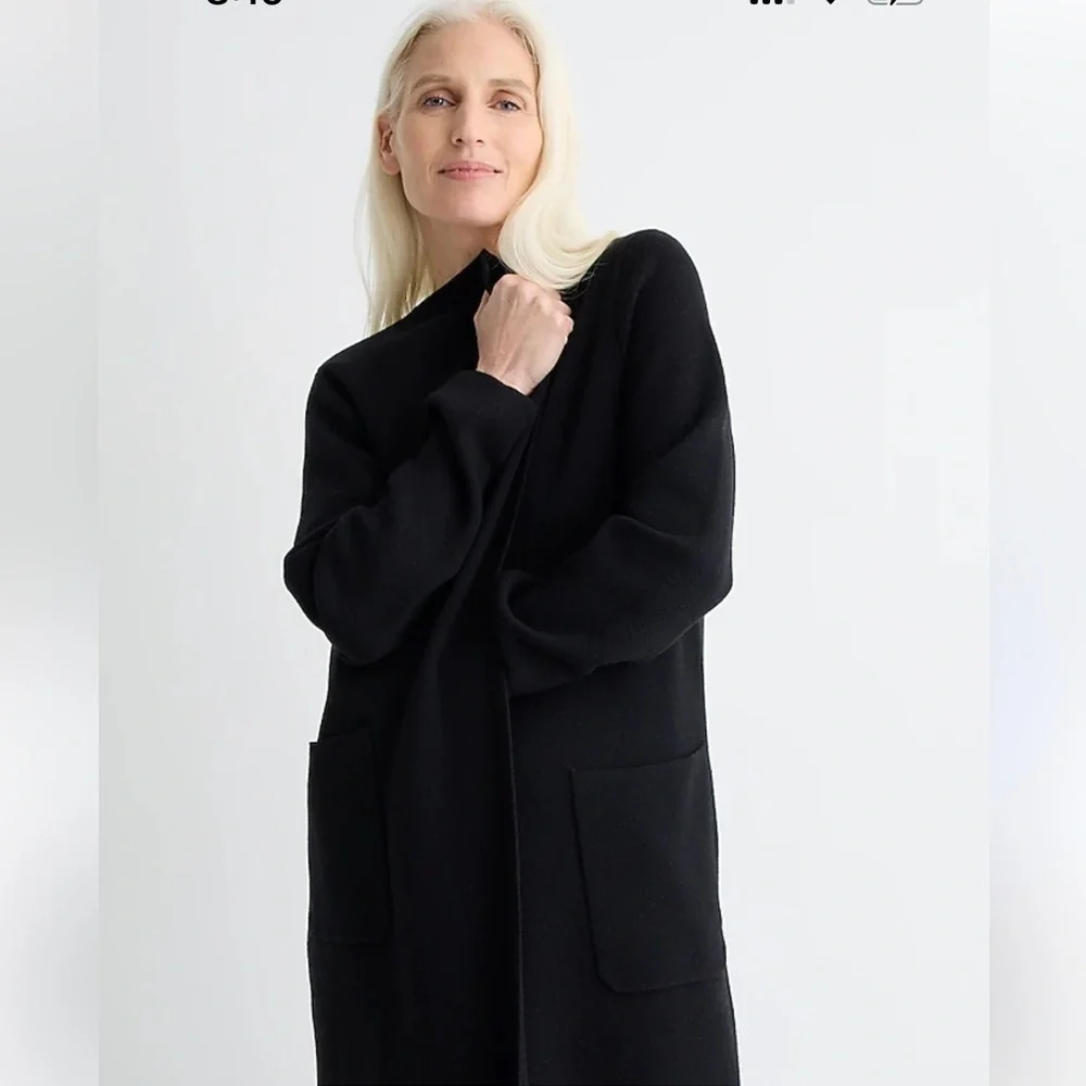 J. Crew Black Collarless Sweater Blazer